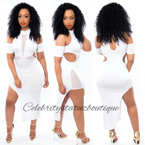 Sexy Side Split Maxi- White