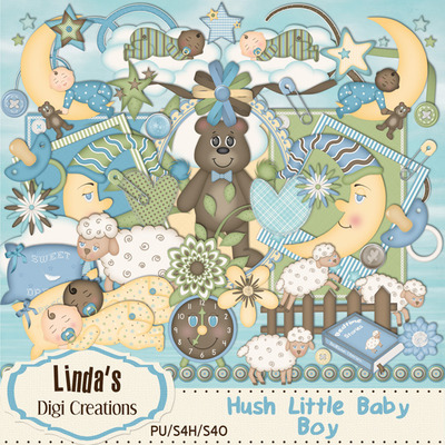 Hush little baby-boy (digi scrap kit)