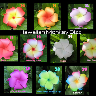 "curly plumeria" foam hair picks or clips  (your choice of 10)  . . .