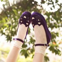 Cute Heart Nose CAT Platforms Suede Women Shoes Plus size 35-43 - Thumbnail 4