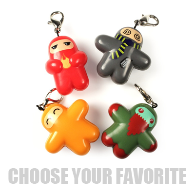 Squibbles ink x shawnimals ninjatown zipper charm - choose your favorite
