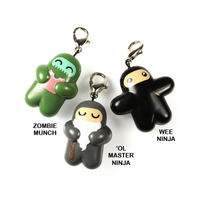 Squibbles Ink x Shawnimals Ninjatown Zipper Charm - Choose Your Favorite - Thumbnail 1
