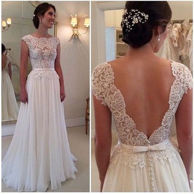 Shedress a-line ruching floor length v-back lace wedding dress,cheap wedding dress,wd160030 - Thumbnail 4