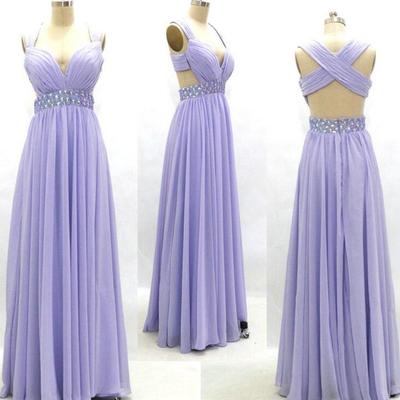 Cap sleeves chiffon and beaded prom dresses cross type back pst0095