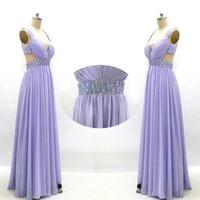 Cap Sleeves Chiffon and Beaded Prom Dresses Cross Type Back pst0095 - Thumbnail 1