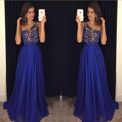 Royal blue celebrity dresses prom gowns lace and beads bodice pst0103
