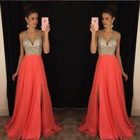 Sleeveless Chiffon Floor Length Prom Dresses Sequin Embellishment pst0102 - Thumbnail 1