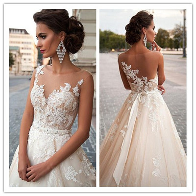 Wedding dress,wedding gown,long sleeves wedding dress,lace wedding dress,lace bridal gowns, long sleeves bridal gowns,plus size wedding brida,pd160041 - Thumbnail 3