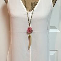 V-Neck Hi-Lo Tank - Thumbnail 1