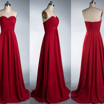 Burgundy chiffon sweetheart chiffon bridesmaid dresses pst0129