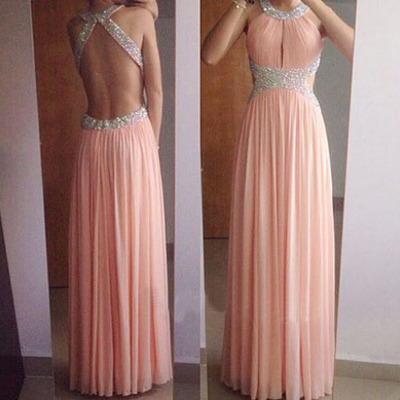 Sheeth beaded chiffon celebrity prom dresses evening gowns pst0134