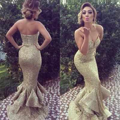 Evening dress, off-the-shoulder evening dress, sparkly evening dress, sequins evening dress, 2016 evening dress with crystal,pd160051 - Thumbnail 4