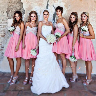 Bridesmaid dress, beading crystal bridesmaid dress, sweetheart bridesmaid dress, short bridesmaid dress,off shoulder bridesmaid dress,pd160053