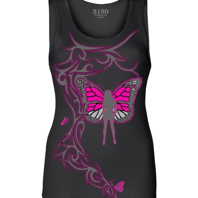 Tribal butterfly ladies tank # 9024
