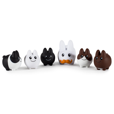 Kidrobot x frank kozik 2.5" labbit with 1.5" littons 6-pack