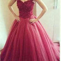 Burgundy Off Shoulder Lace Bodice Celebrity Prom Gowns pst0173 - Thumbnail 1