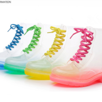  Korean cute transparent jelly rain boots - Thumbnail 1