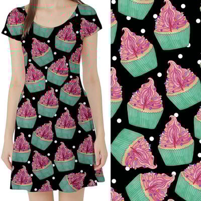 Black vulva cake skater dress - Thumbnail 1
