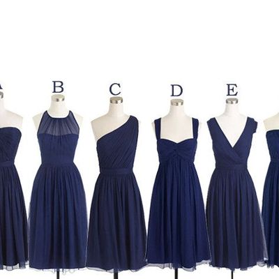 Mismatched knee length bridesmaid dresses pst0264
