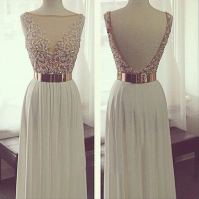Long prom dress, chiffon prom dress, popular prom dress, open back prom dress, formal prom dress, beading prom dress, pd15258