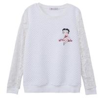 XL-4XL White Elegant Lace Long Sleeve Shirt SP165417 - Thumbnail 4