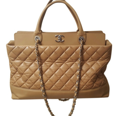 Chanel tan tote bag
