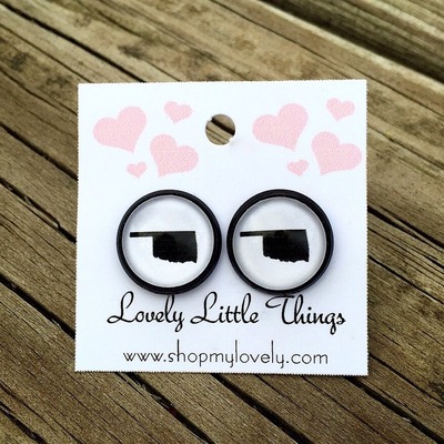 12mm oklahoma silhouette studs with black setting 