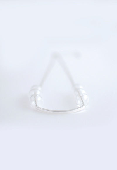 Sterling Silver Bar Glass Necklace NL1085