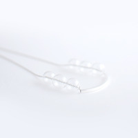 Sterling Silver Bar Glass Necklace NL1085 - Thumbnail 1