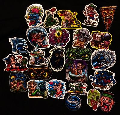 COMPLETE STICKER PACK with 25 full color shaped vinyl stickers with exras