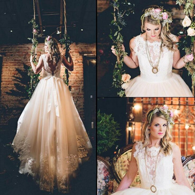 Wedding dress,wedding gown,long sleeves wedding dress,lace wedding dress,lace bridal gowns, long sleeves bridal gowns,plus size wedding brida,pd160083 - Thumbnail 2