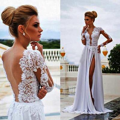 V-neck prom dress,prom dress, simple prom dress, floor length prom dress, a-line prom dress, tulle prom dress, bowknot prom dress,pd160095 - Thumbnail 4