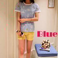 Harajuku Hollow Five-pointed Star Satellite Network Yarn Stitching Loose Short-sleeved T-shirts - Thumbnail 2