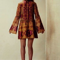 BOHEMIAN STYLE DEEP V NECK CHIFFON DRESS - Thumbnail 3