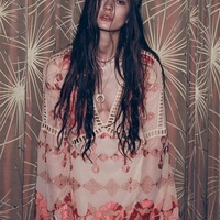 BOHEMIAN STYLE DEEP V NECK CHIFFON DRESS - Thumbnail 4