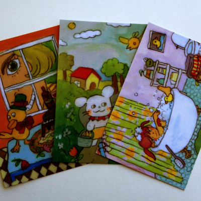 Set of 3 postcards