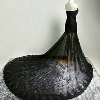 Black Mermaid Prom Dresses Floor Length pst0289 - Thumbnail 1