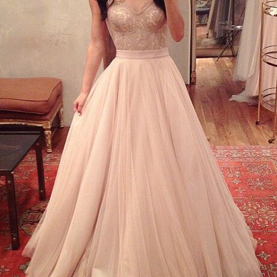 Tulle prom dresses floor length pst0329