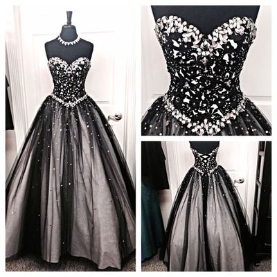 Black prom dresses floor length pst0330