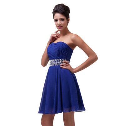 Short Prom Dresses Knee Length Royal Blue pst0286