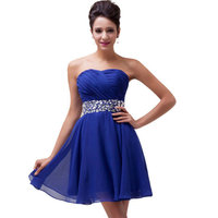 Short Prom Dresses Knee Length Royal Blue pst0286 - Thumbnail 1
