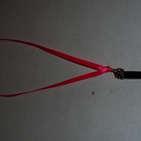 Purple/Indigo "Blue Goldstone" Pendant Ribbon Necklace - Thumbnail 2