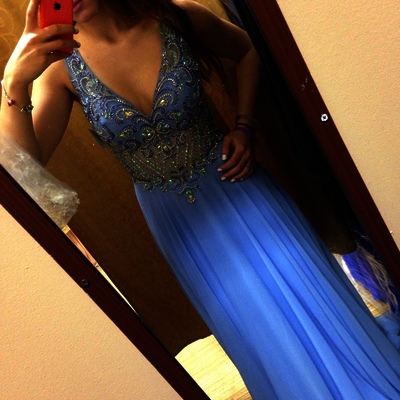 V-neck prom dress,prom dress, simple prom dress,floor length prom dress, a-line prom dress, chiffon prom dress,gorgeous prom dress,pd160139 - Thumbnail 1