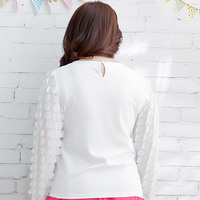  White Elegant Lace Long Sleeve Shirt/Top SP165416 - Thumbnail 1