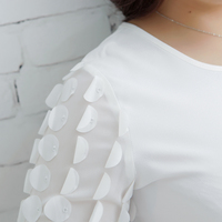 White Elegant Lace Long Sleeve Shirt/Top SP165416 - Thumbnail 2