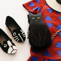 Vintage Cute Black Cat Bag Gold Chain Shoulder Bag - Thumbnail 4