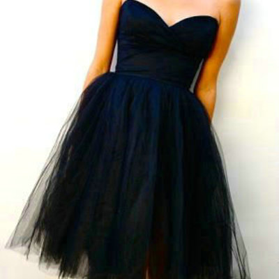 Short navy blue prom dresses pst0357