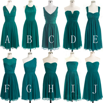 Shedress all style Multiple choices chiffon short bridesmaid dress Beach Bridesmaid Dresses