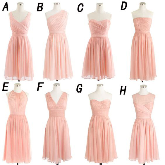 Beauty Multiple choices chiffon short bridesmaid dress,Modest Junior Bridesmaid Dresses