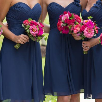 Multiple choices chiffon short bridesmaid dress sweetheart knee length summer bridesmaid dress - Thumbnail 4